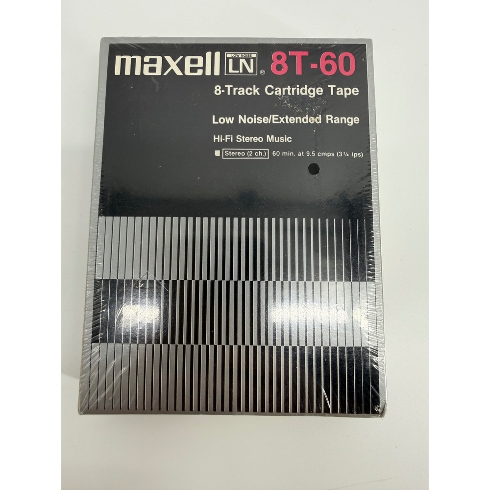 NOS Maxell LN 8T-60 8-Track Cartridge Tape 60 Min Low Noise Sealed Vintage Audio